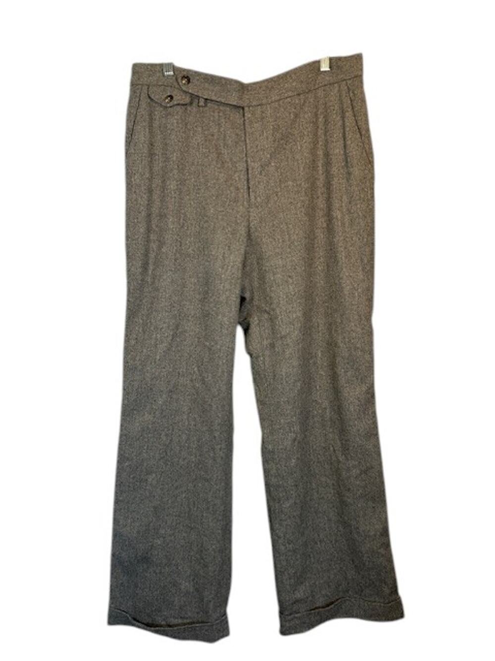 Lauren Ralph Lauren Gray 100% Lambs Wool Lined Dress Pants Women Sz 12